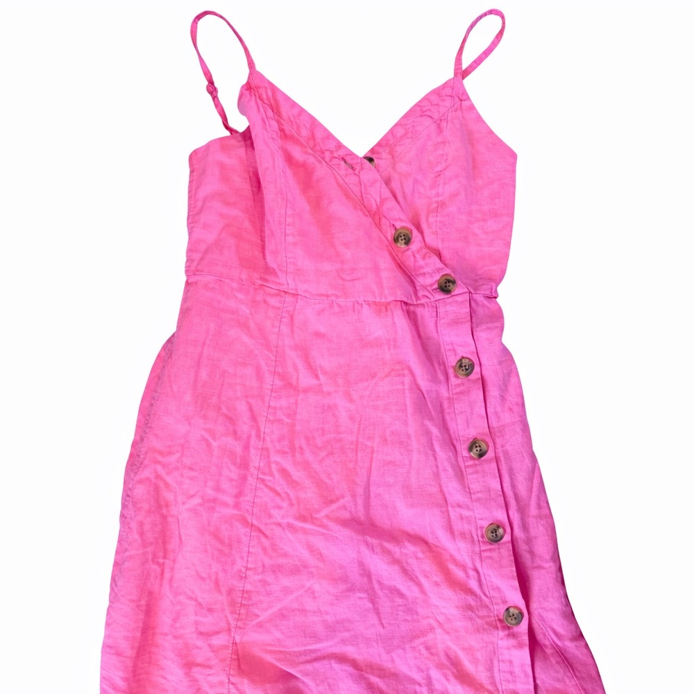 American Eagle Outfitters Pink Button Midi Dress